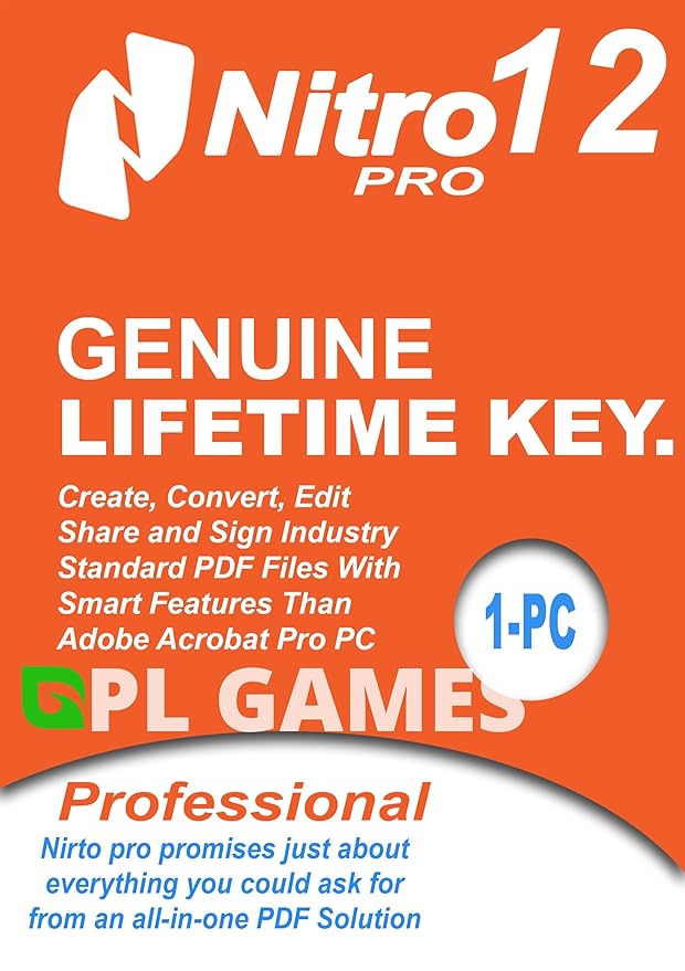 JaxKing Nitro PDF 12 Pro Genuine PDF Editing Software (Lifetime / 1 PC) (Instant Delivery)